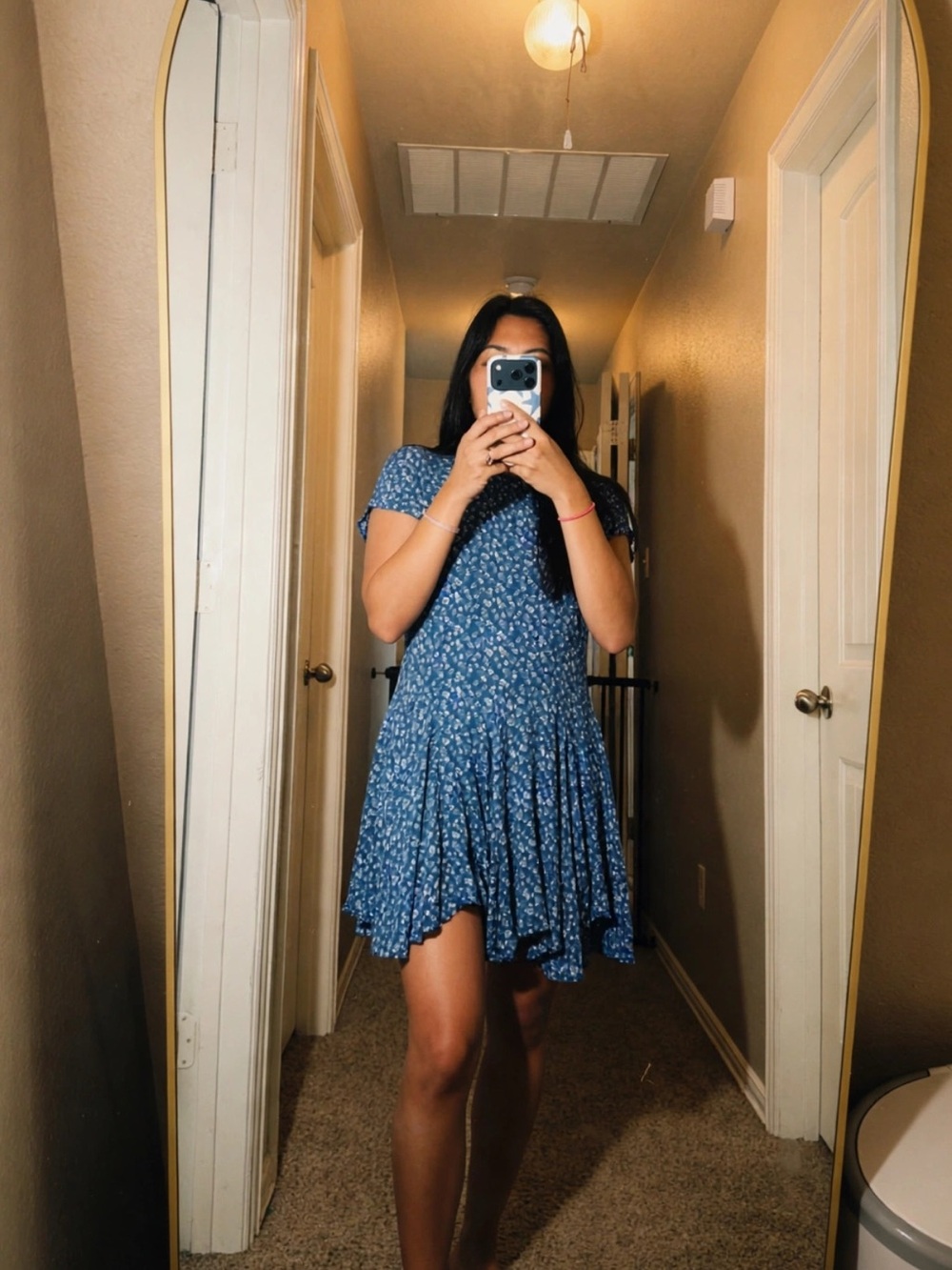 Petal & Pup Baby Doll Blue Floral Dress
